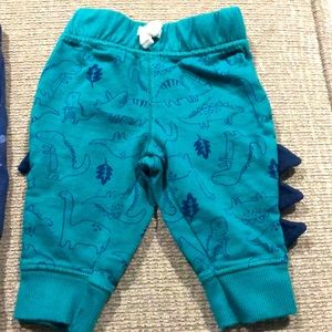 Turquoise, dinosaur, pants size 3 month.